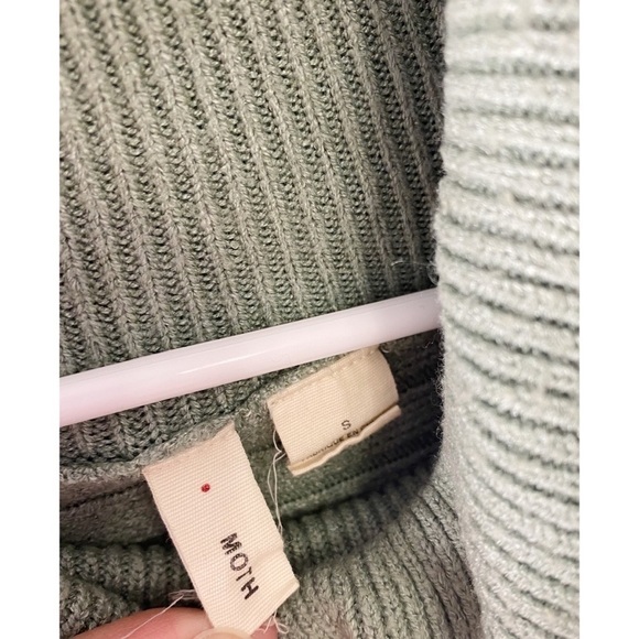 Anthropologie Moth Ribbed Turtleneck Knit Green Sweater - Picture 6 of 13